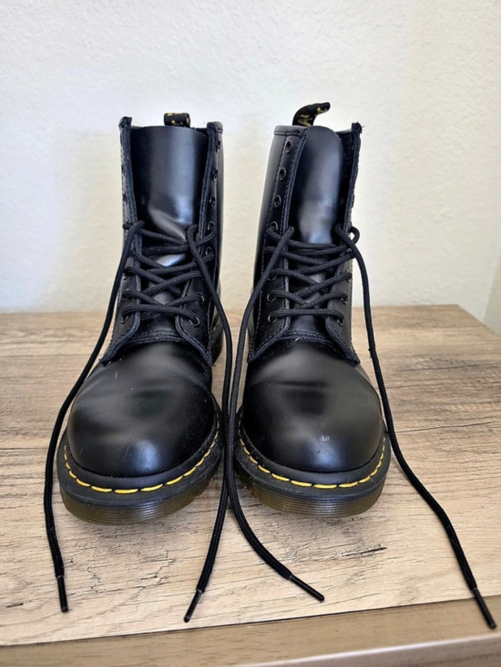 Dr. Martens 1460 Black Smooth Leather 8-Eye Boots Women's 9